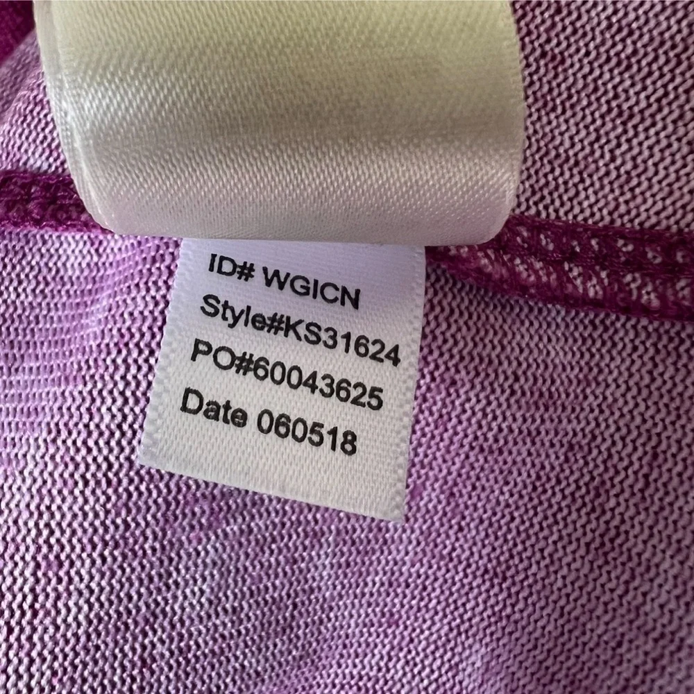 Kate Spade Goodnight Sleep Shirt Long  Sleeve Pockets Brushed Knit XL Purple